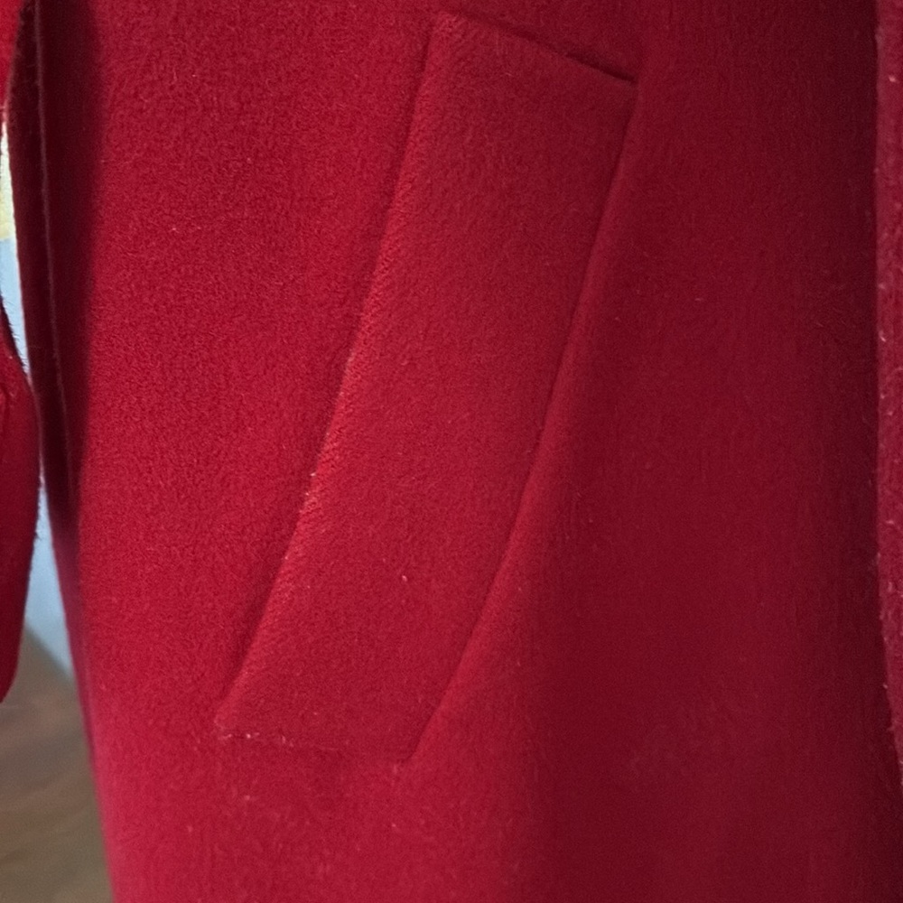 Women’s Dark Red Dress Coat - Picture 4 of 8